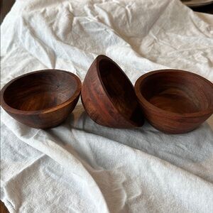 Vintage Wooden Bowls - Rich Brown